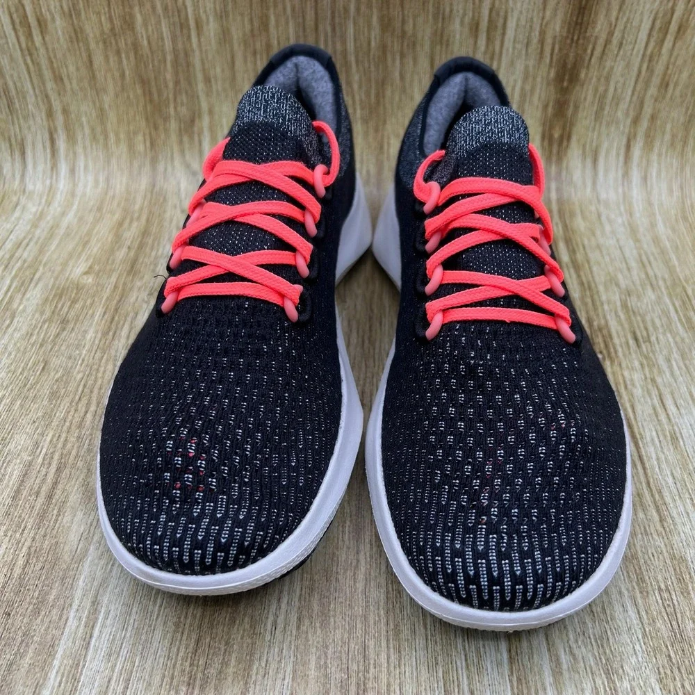 Allbirds Tree Dashers 2 Women's Size 9.5 Black‎ Neon Coral Running Sneakers TD2